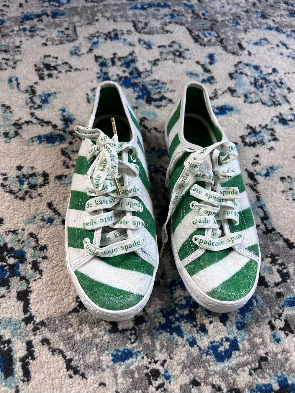 Keds Kate Spade striped sneakers Green & White Striped Sneakers